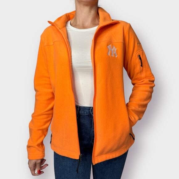 Columbia Orange Yankees Fleece Zip up Size L - Picture 3 of 8